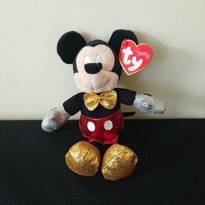 Ty Sparkle Mickey Mouse with Gold and Silver Accents